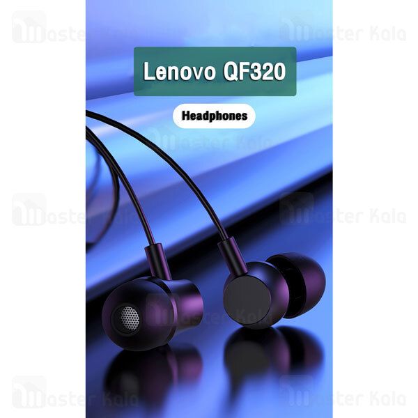 Lenovo QF320 Wired Headphones Earphones High-Fidelity Sound Ergonomic In-Ear Design Earplugs Wired Headphones Earpho Noise-Isolating 3.5mm Earphones Jack Comfortable Earbuds Durable for All Devices