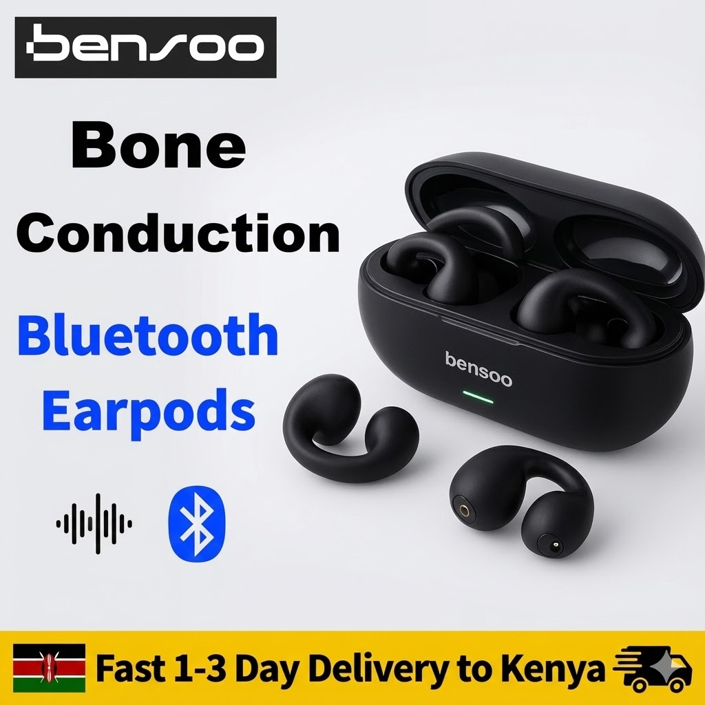 New Arrivals Bensoo Bone Conduction TWS Bluetooth Earpods Earphone Headphones Sport Eraphones Wired Eraphones Ear-Clip Erapods Earbuds pro Headset pods Bluetooth Earphones For All Mobile phones Ear