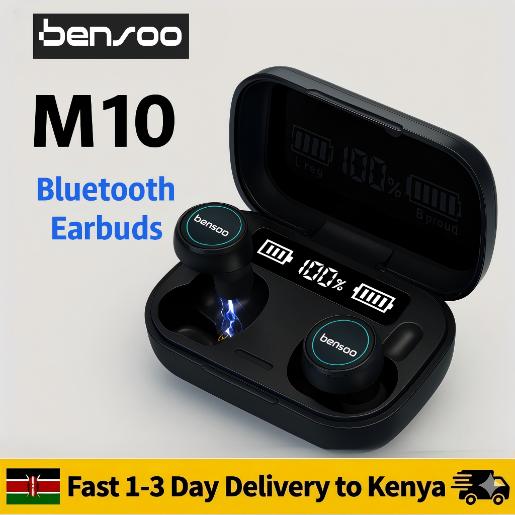 New Arrivals Bensoo M10 TWS Bluetooth Earpods Earphone pro Headphones Sport Eraphones Wired Eraphones Erapods Sport Earbuds Headset pods Bluetooth Earphones For All Smartphone Mobile phones Table Ear