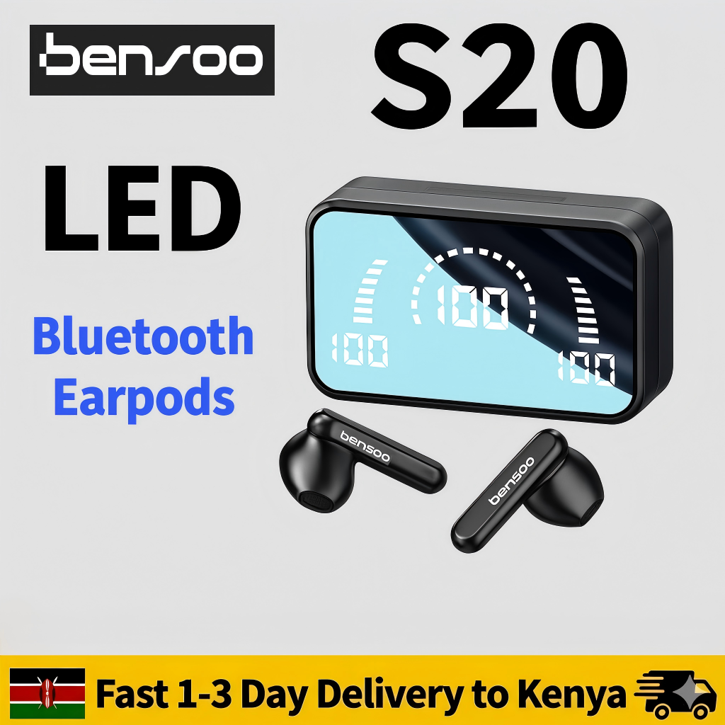 New Arrivals Bensoo S20 TWS Bluetooth Earpods pro Earphone Headphones Sport Eraphones Wired Eraphones Erapods Sport Earbuds Headset pods Bluetooth Earphones For All Smartphone Mobile phones Table Ear