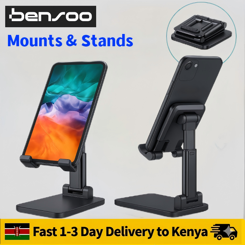 New Arrivals Bensoo Portable Mobile Phone Holders Tablet Stand for Phone, Angle Height Adjustable Phones Stand, Foldable Cell Phone Stand for Desk Mounts Stands for All Smart phone Mobile phones Table