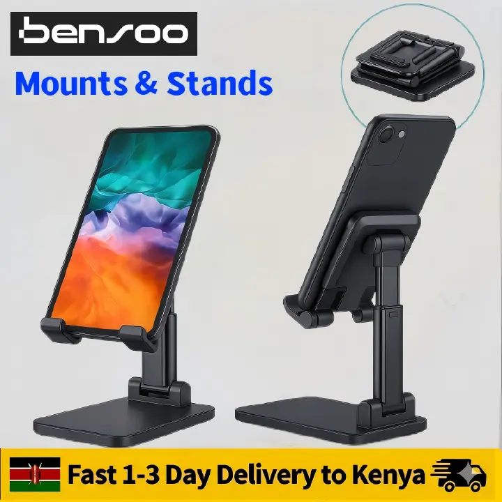 New Arrivals Bensoo Portable Mobile Phone Holders Tablet Stand for Phone, Angle Height Adjustable Phones Stand, Foldable Cell Phone Stand for Desk Mounts Stands for All Smart phone Mobile phones Table