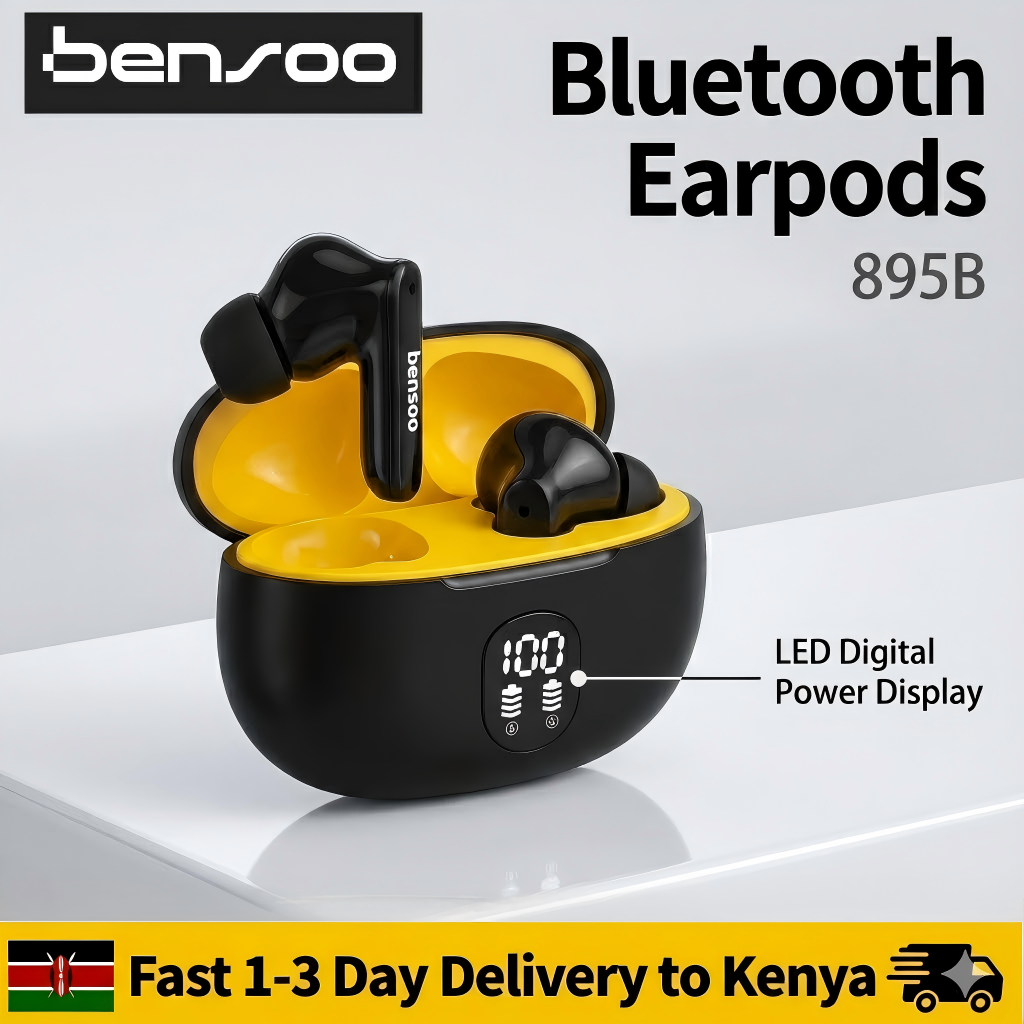 New Arrivals Bensoo 895B Trending Waterproof Wireless Earbuds TWS Bluetooth Earpods Earphone Headphones Sport Eraphones Wired Eraphones Erapods Sport Earbuds pro Headset pods Bluetooth Earphones