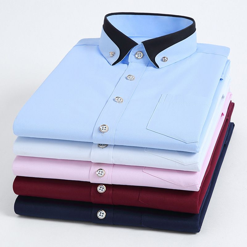 Men's Long-sleeved Dress Shirt Men's No-iron Stretch Business Casual Long Sleeve Shirt