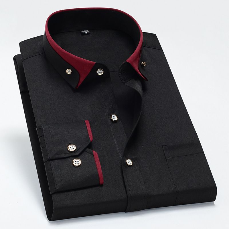 Men's Long-sleeved Dress Shirt Men's No-iron Stretch Business Casual Long Sleeve Shirt