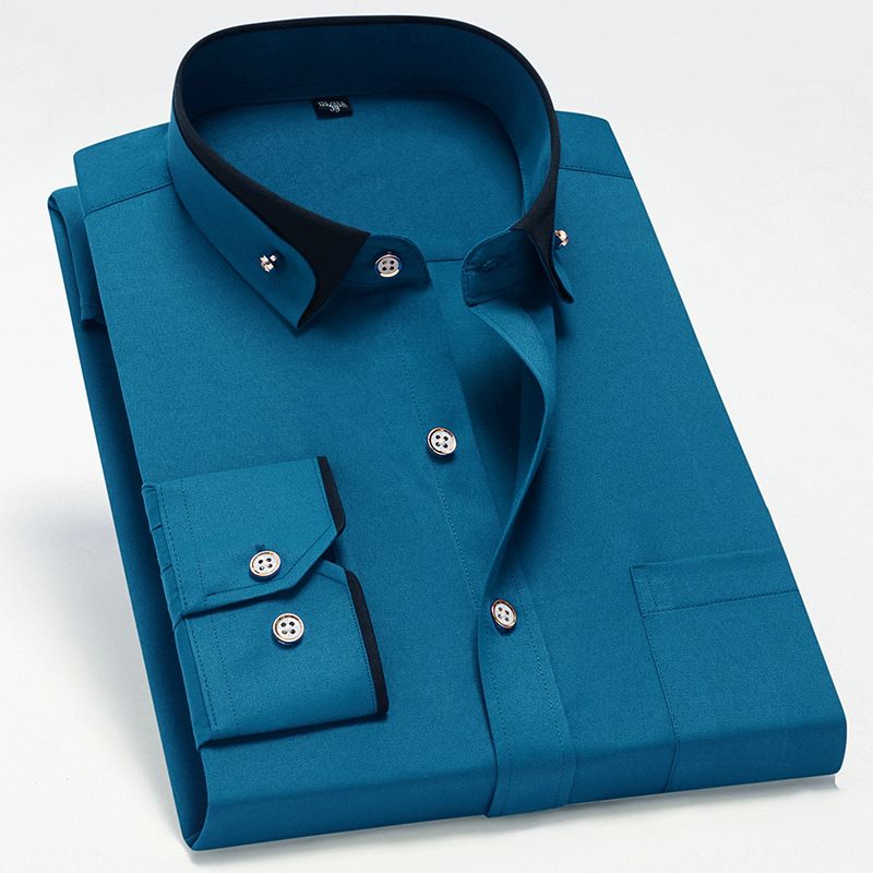 Men's Long-sleeved Dress Shirt Men's No-iron Stretch Business Casual Long Sleeve Shirt
