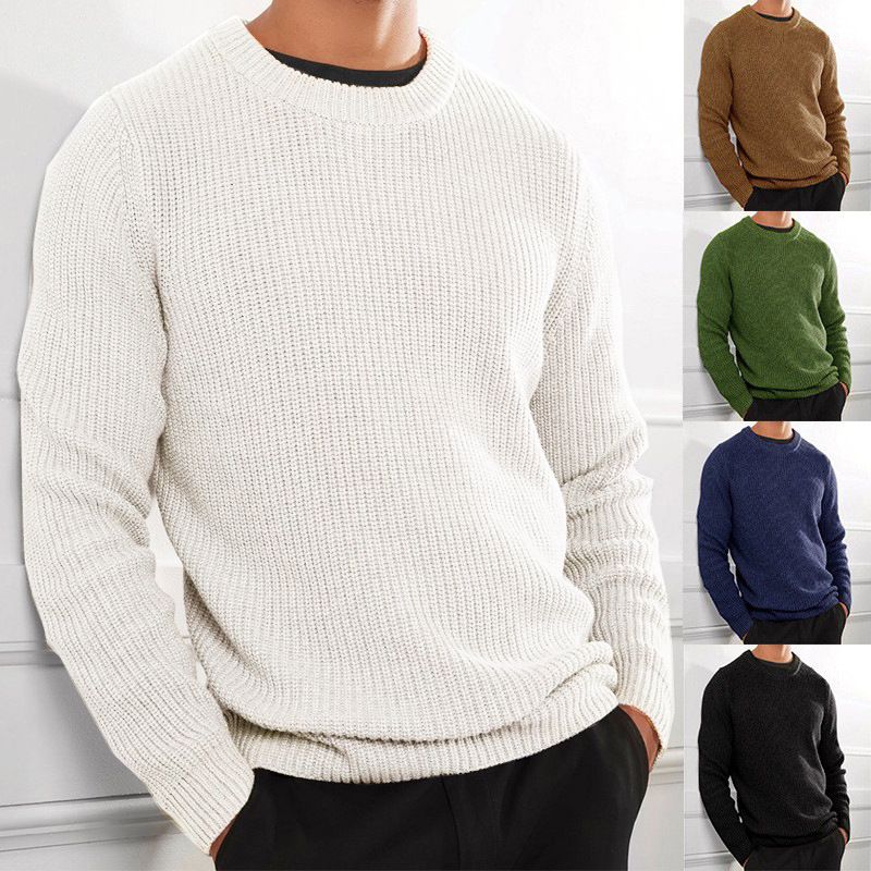 Fashion Jumper Wholesale Multi-color Color Long Sleeve Knitwear Crew Neck Pullover Men's Sweaters