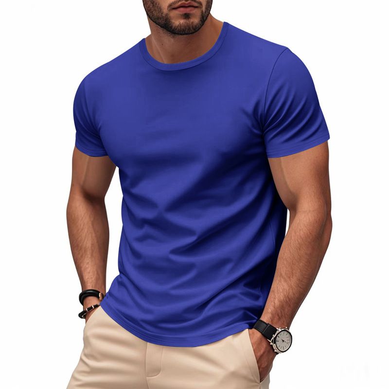 Men Athleisure Lifestyle Fitness T Shirt Mens Sport Clothing Workouts Round Bottom T Shirt