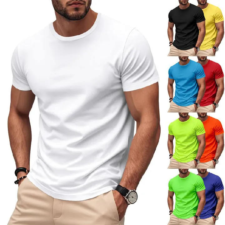 Men Athleisure Lifestyle Fitness T Shirt Mens Sport Clothing Workouts Round Bottom T Shirt