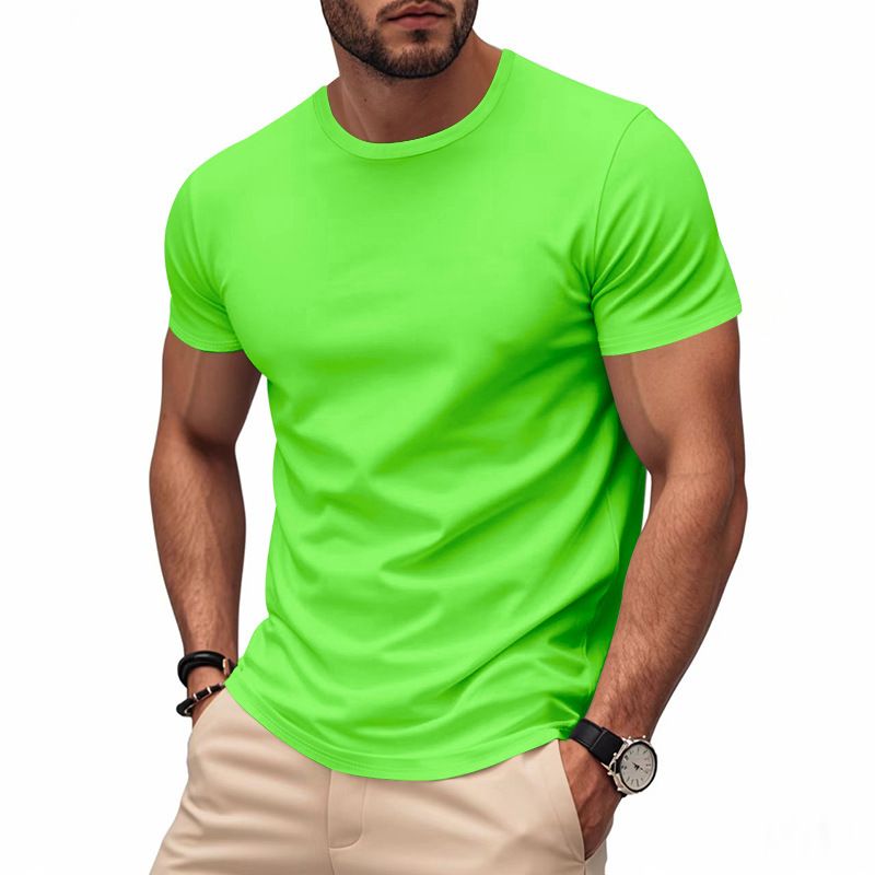Men Athleisure Lifestyle Fitness T Shirt Mens Sport Clothing Workouts Round Bottom T Shirt