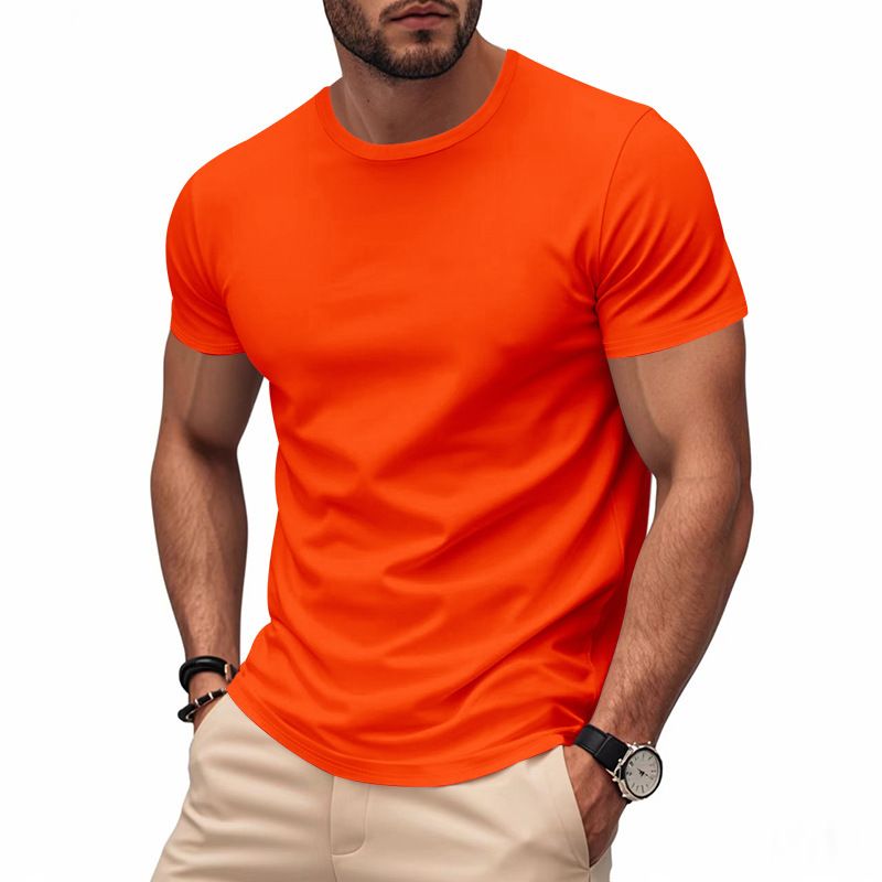 Men Athleisure Lifestyle Fitness T Shirt Mens Sport Clothing Workouts Round Bottom T Shirt