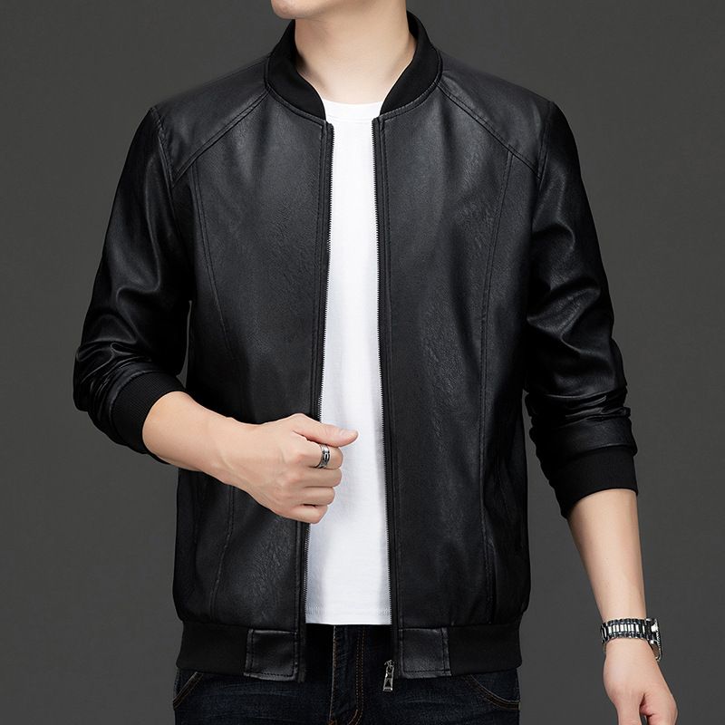 Factory Price Outdoor Streetwear Winter Fashion Casual Black Mens Motorcycle Leather Jacket Coats