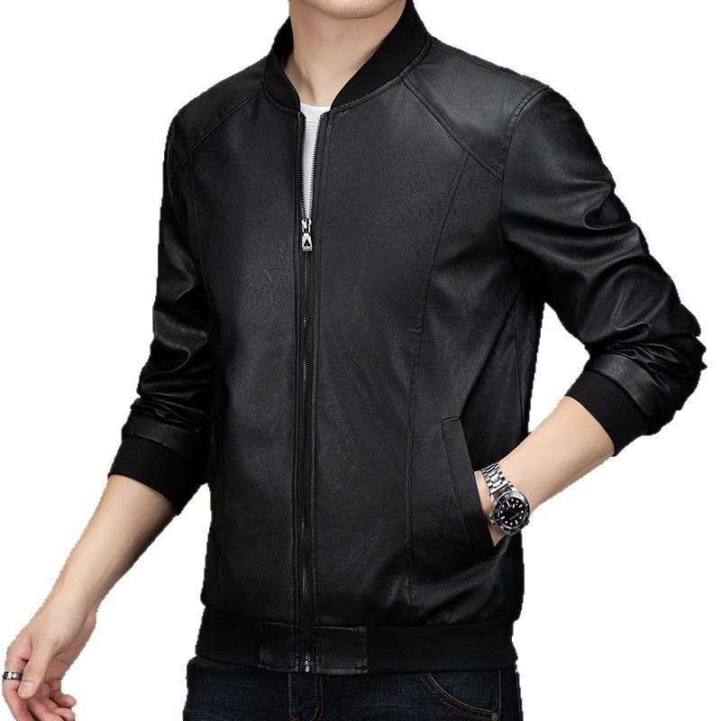 Factory Price Outdoor Streetwear Winter Fashion Casual Black Mens Motorcycle Leather Jacket Coats