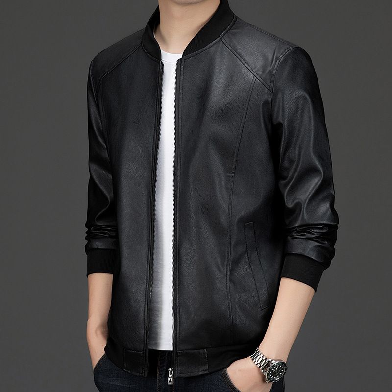 Factory Price Outdoor Streetwear Winter Fashion Casual Black Mens Motorcycle Leather Jacket Coats