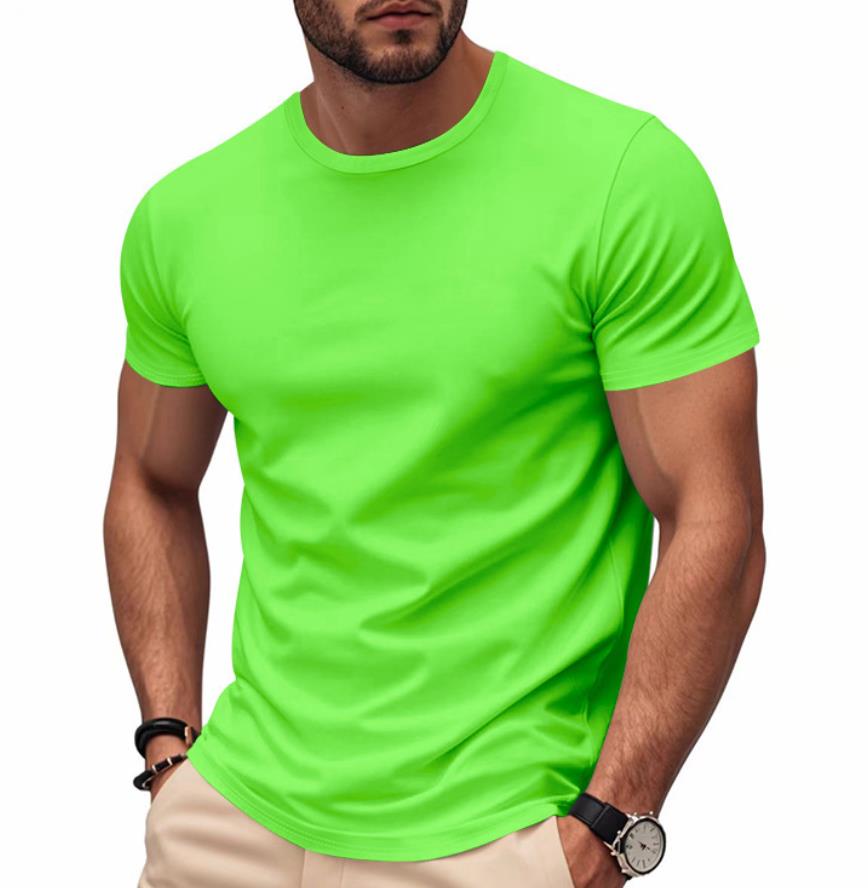 Men Athleisure Lifestyle Fitness T Shirt Mens Sport Clothing Workouts Round Bottom T Shirt