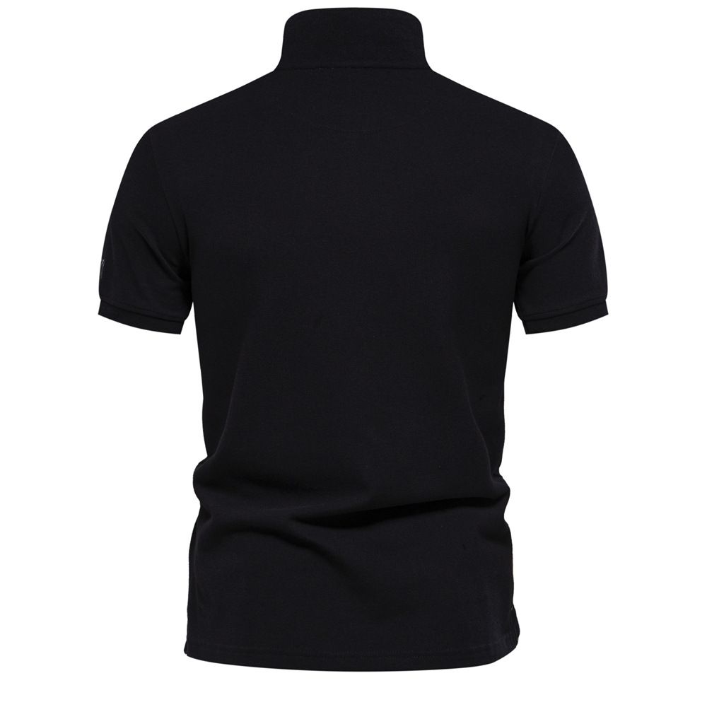 Summer New Men's Cotton Polo Top Embroidered Solid Color Short Sleeve Men's Polo Men's Clothing Tops  T-Shirts