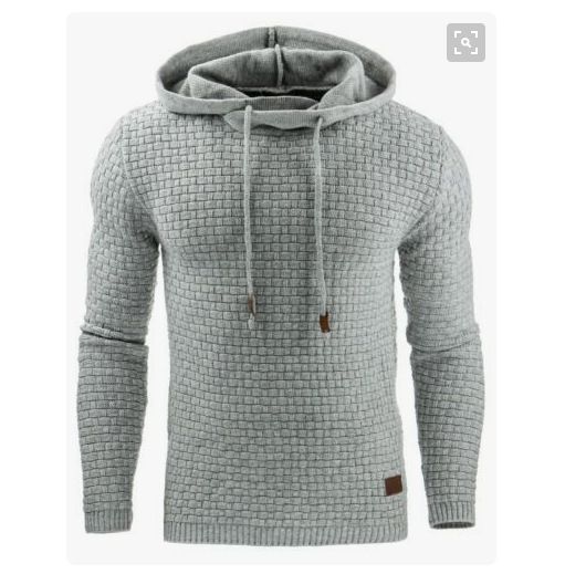 Autumn and Winter New Men's Jacquard Sweater Long Sleeve Hoodie Warm Color Hooded Sweatshirt Coat