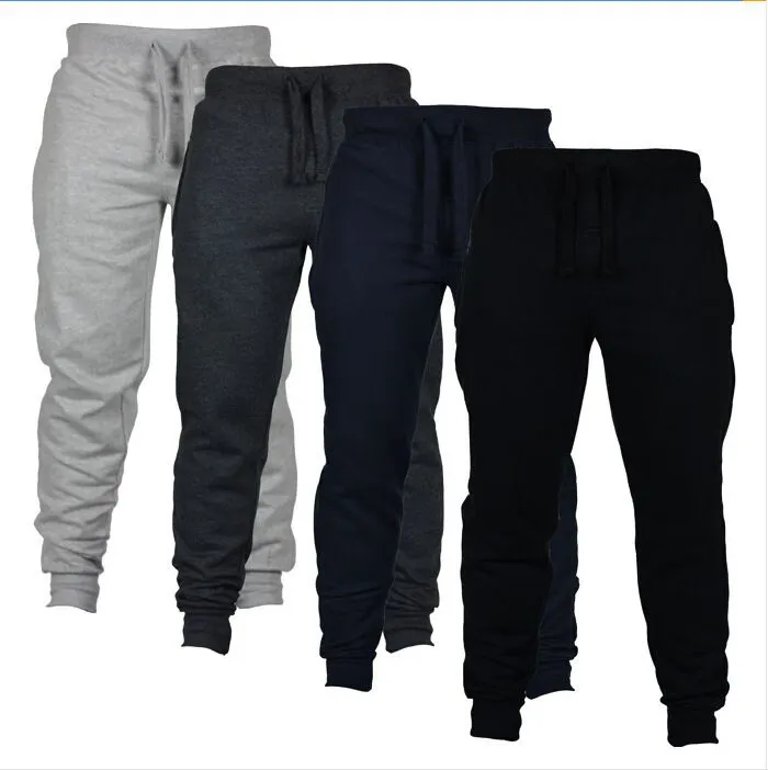 Mens Casual Trouser Fitness Men Sportswear Bottoms Skinny Sweatpants Trousers Black Gyms Jogger Track Pants Casual