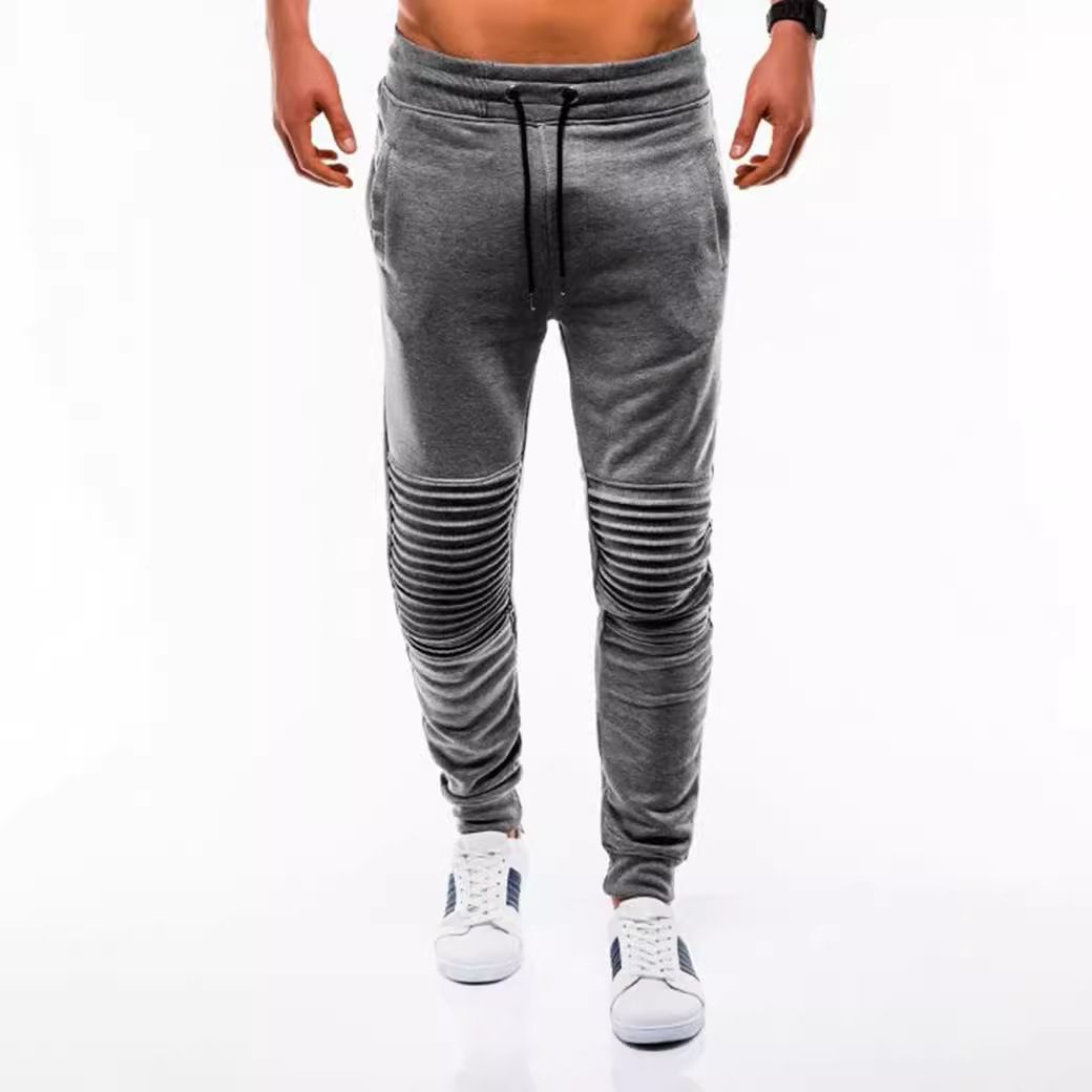 Style Mens Slim Fit Tracks Fitness Pants High Quality Men Jogger Pants Printed LOGO Stacked Sweat Pants  Casual