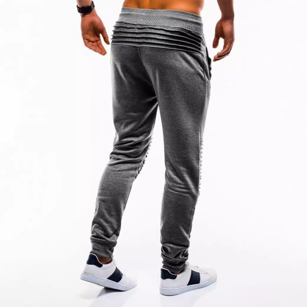 Style Mens Slim Fit Tracks Fitness Pants High Quality Men Jogger Pants Printed LOGO Stacked Sweat Pants  Casual