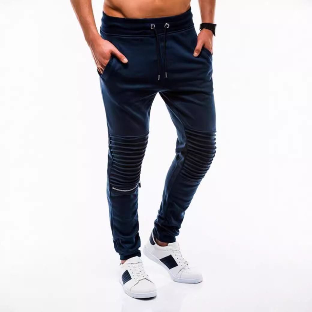 Style Mens Slim Fit Tracks Fitness Pants High Quality Men Jogger Pants Printed LOGO Stacked Sweat Pants  Casual