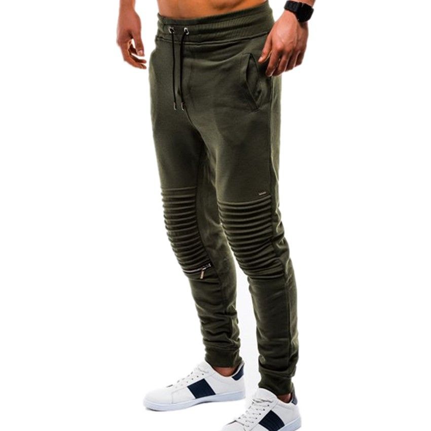 Style Mens Slim Fit Tracks Fitness Pants High Quality Men Jogger Pants Printed LOGO Stacked Sweat Pants  Casual
