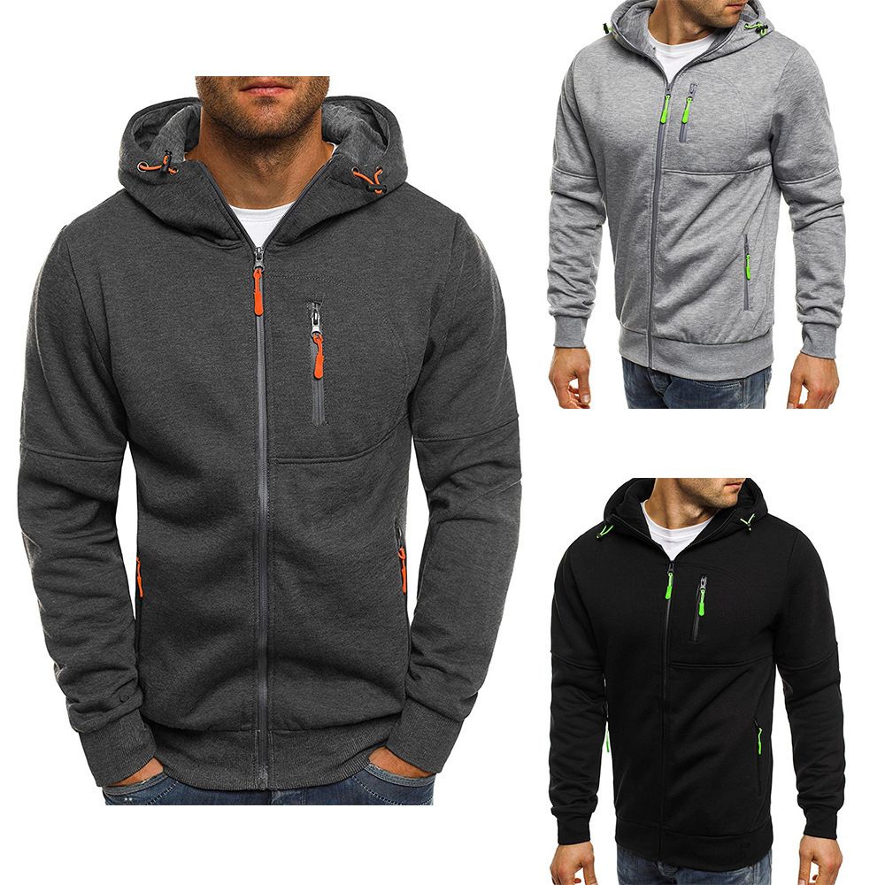 Sports Autumn and Winter Fitness High Quality Heavy Weight Zip up Hoodie Sleeve Casual Drawstring Custom Hoodies for Men Coats