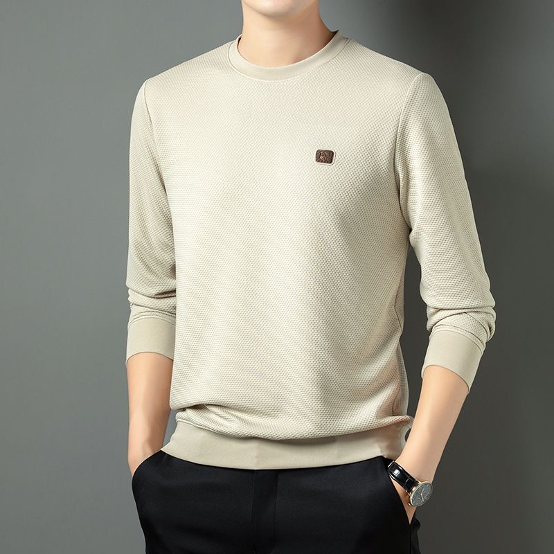 Cotton Long Sleeved T-shirt Men's Autumn New Top Cross-border Trade Loose Casual Collar T-shirt Base  Sweatshirts