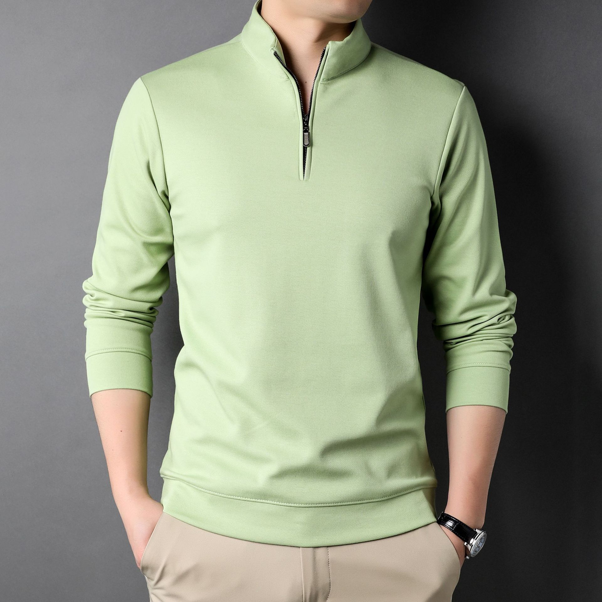 Professional  Golf Shirts Men's Long Sleeve Plain for Polo Shirts with Blade Collar Printed Pattern Golf for Polo   Sweatshirts