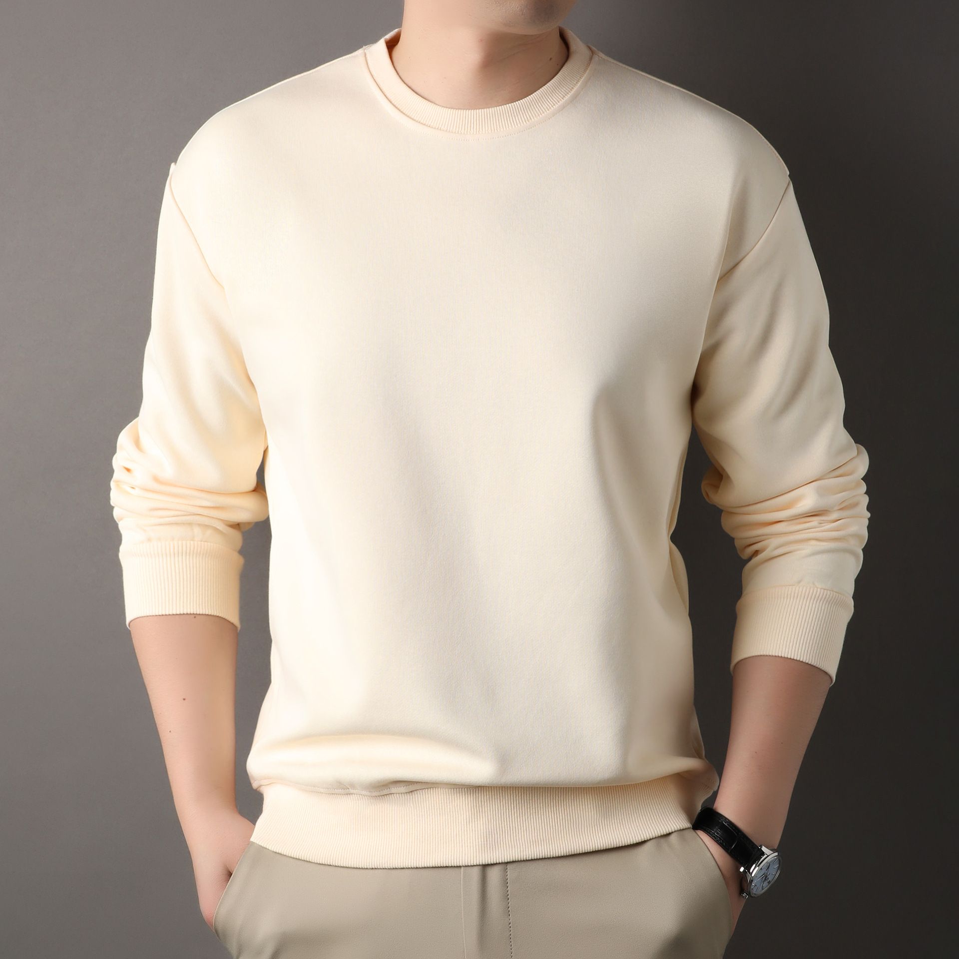 Blank Heavyweight Hoodie Men Casual Crew Neck Streetwear Fashion Hoodies Custom Design Sweatshirts