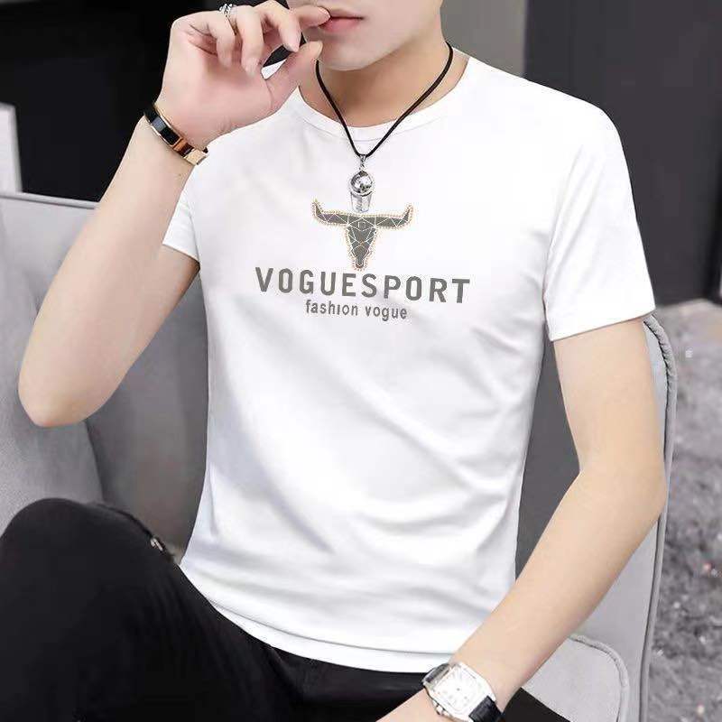 Summer Cotton Men's T-Shirt Fashion Round Neck Jumper With Short Sleeves Blank Design Loose Solid Pattern Casual Style T-Shirts