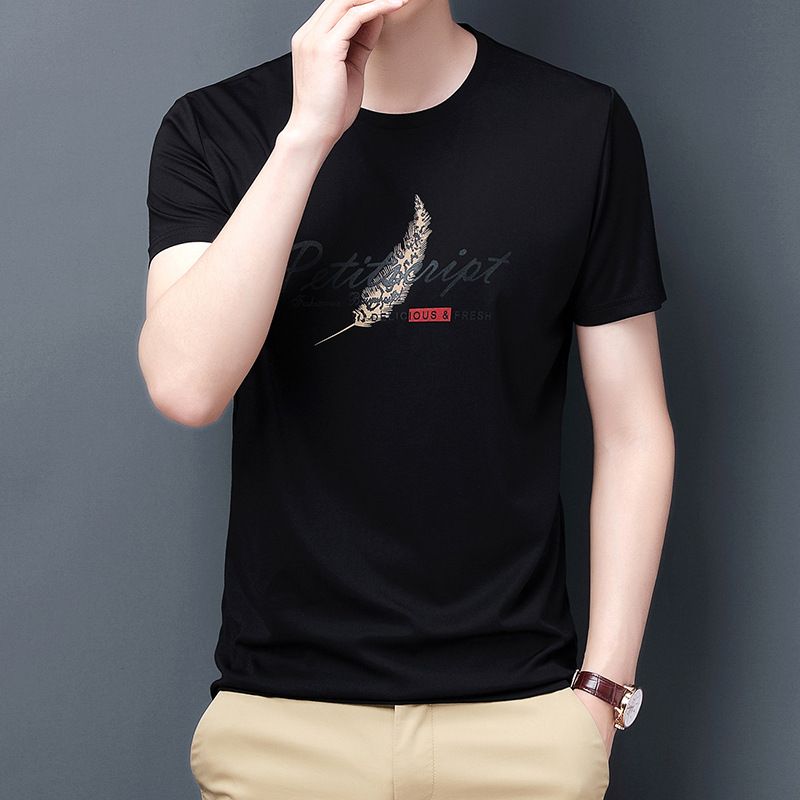 Summer Cotton Men's T-Shirt Fashion Round Neck Jumper With Short Sleeves Blank Design Loose Solid Pattern Casual Style T-Shirts
