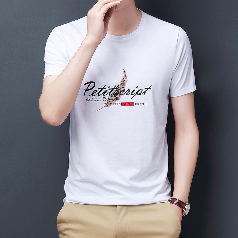 Summer Cotton Men's T-Shirt Fashion Round Neck Jumper With Short Sleeves Blank Design Loose Solid Pattern Casual Style T-Shirts