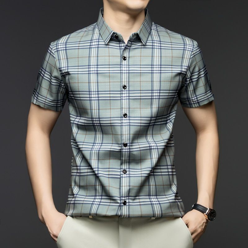 Overruns Brand Check Shirts for Men Cotton Comfortable Top Casual Wear Accept Custom logo Worldwide Popular Men' s Shirts