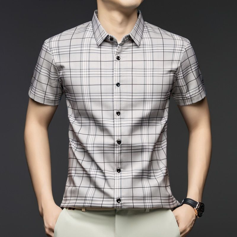 Overruns Brand Check Shirts for Men Cotton Comfortable Top Casual Wear Accept Custom logo Worldwide Popular Men' s Shirts