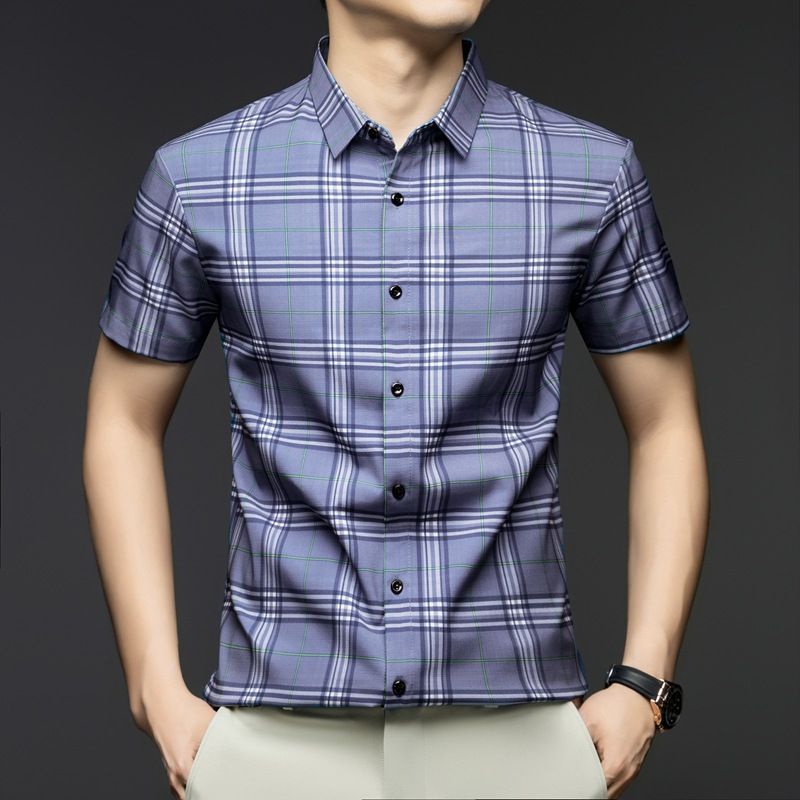 Overruns Brand Check Shirts for Men Cotton Comfortable Top Casual Wear Accept Custom logo Worldwide Popular Men' s Shirts