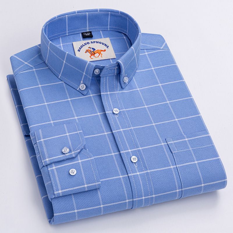 Factory Custom Men's  Plaid Shirt New Long-sleeved Casual Shirt Wholesale  Men's Clothing Top   Shirts