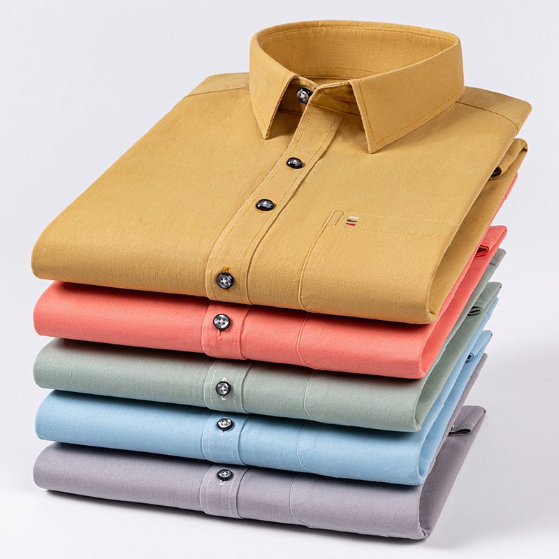 Wholesale Luxury Flexible Classic Black Dress Shirt Long Sleeve Regular Fit Business Casual Shirts for Men
