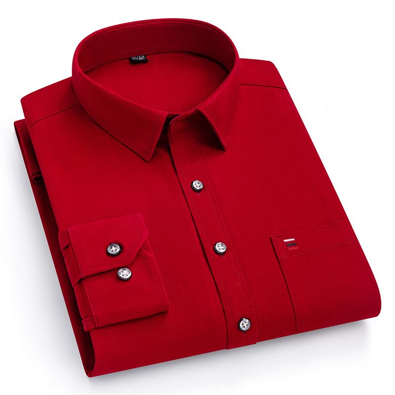 Wholesale Luxury Flexible Classic Black Dress Shirt Long Sleeve Regular Fit Business Casual Shirts for Men