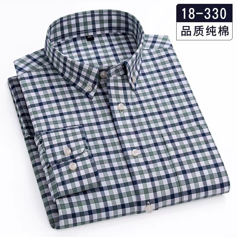 Men's Plaid Shirts Long Sleeve Cotton Regular Fit Soft Comfortable Casual Flannel Shirt Male Clothing Oversized Shirts