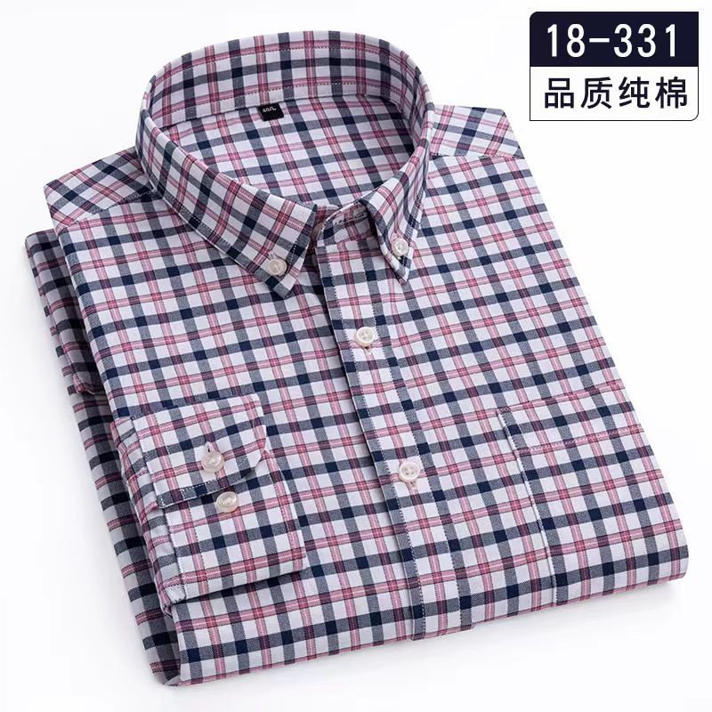 Men's Plaid Shirts Long Sleeve Cotton Regular Fit Soft Comfortable Casual Flannel Shirt Male Clothing Oversized Shirts