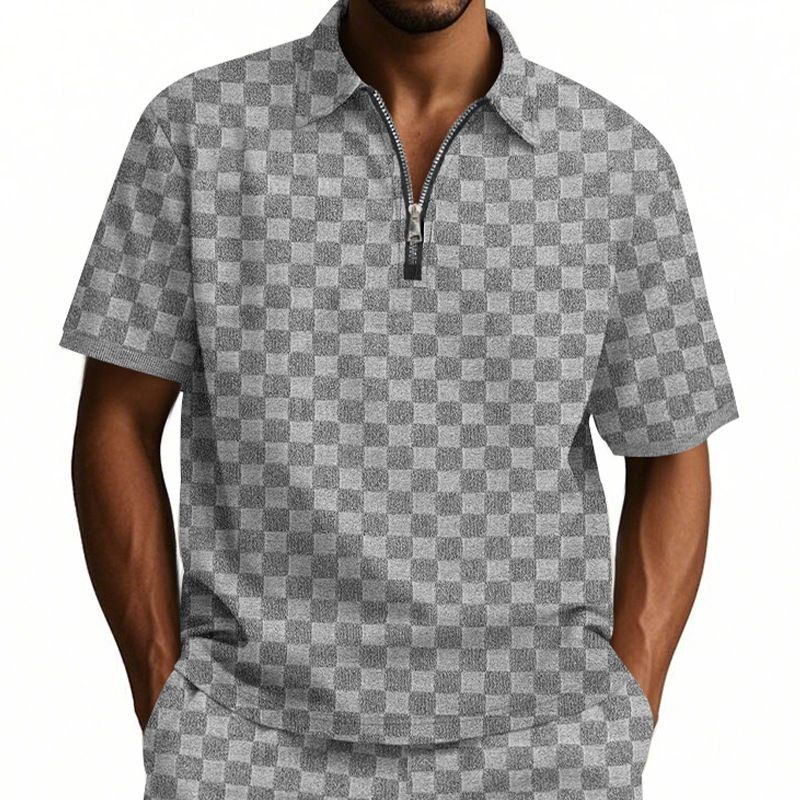 Custom Men's Summer Cotton Polo Tshirt Casual Short-Sleeved Lapel Zip up Shirt With Blank Design and Neck Collar T-Shirts