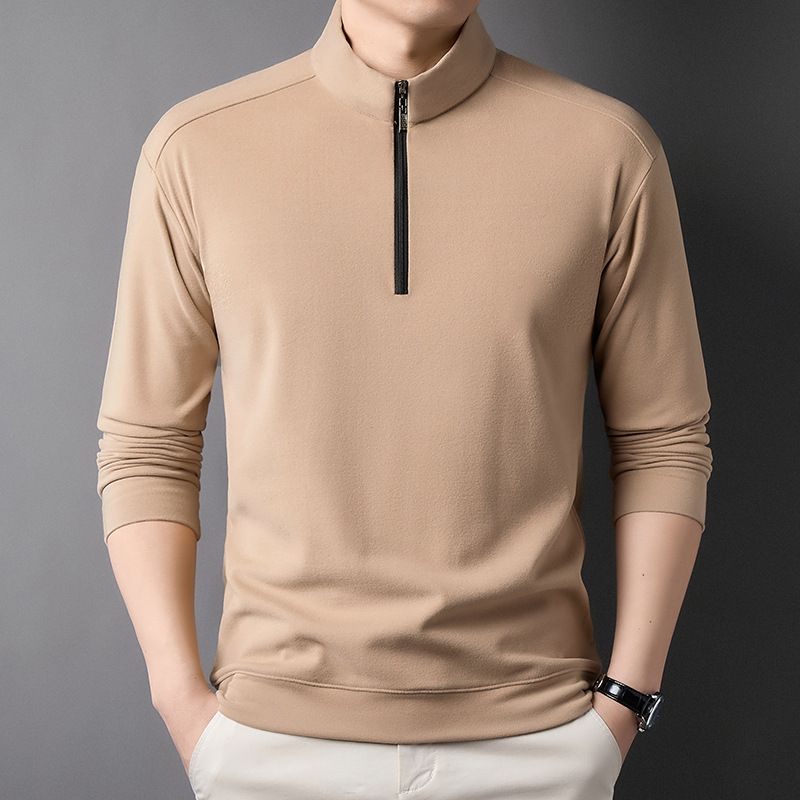 Fashionable Zipper Golf Tshirts Polo Shirt Long Sleeve t Shirt Cotton Blend Men's Clothing Polo  T-Shirts