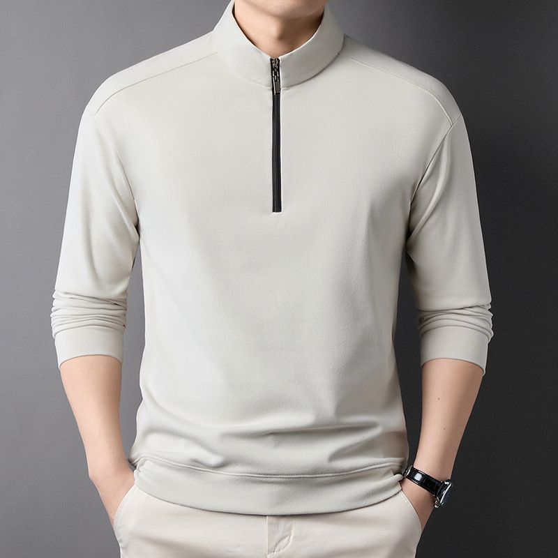 Fashionable Zipper Golf Tshirts Polo Shirt Long Sleeve t Shirt Cotton Blend Men's Clothing Polo  T-Shirts