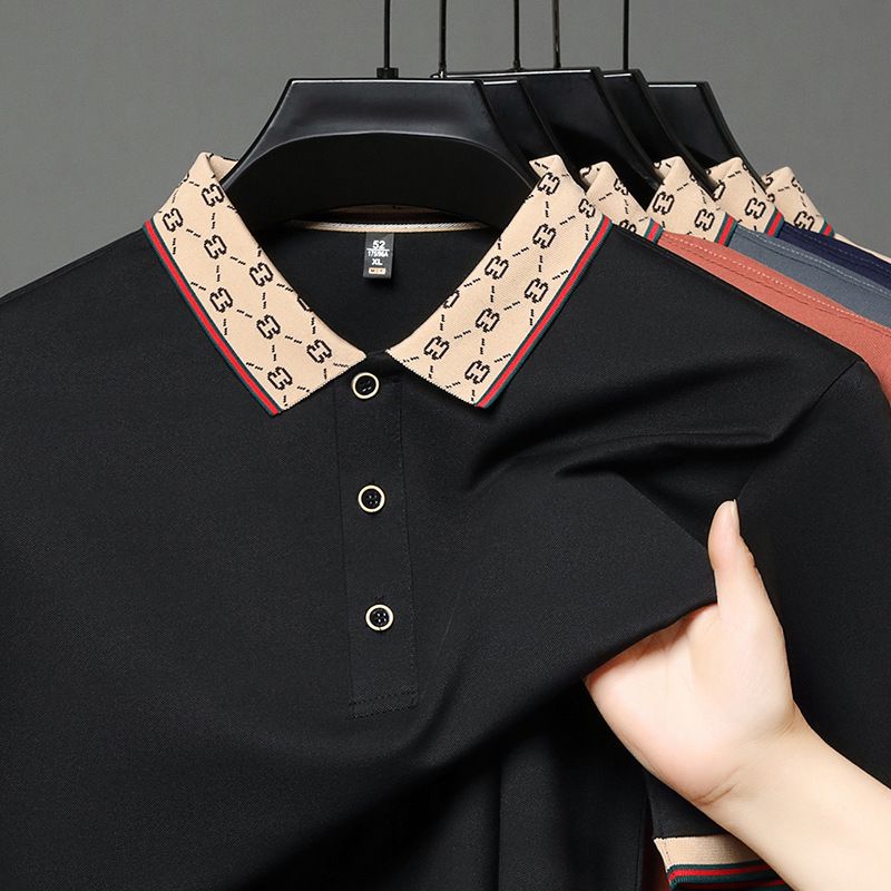 Men's POLO Shirt Ice Silk Short-sleeved Lapel T-shirt High-end T-shirt S-6XL Slim Summer Business Style Casual PoloT-Shirts