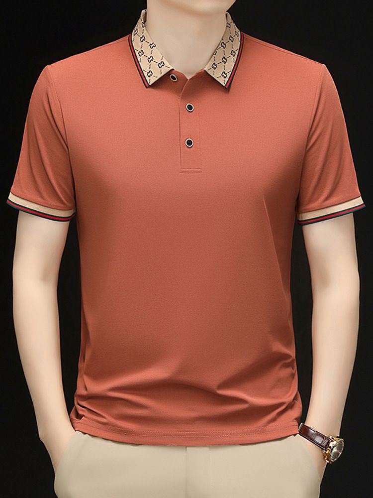 Men's POLO Shirt Ice Silk Short-sleeved Lapel T-shirt High-end T-shirt S-6XL Slim Summer Business Style Casual PoloT-Shirts