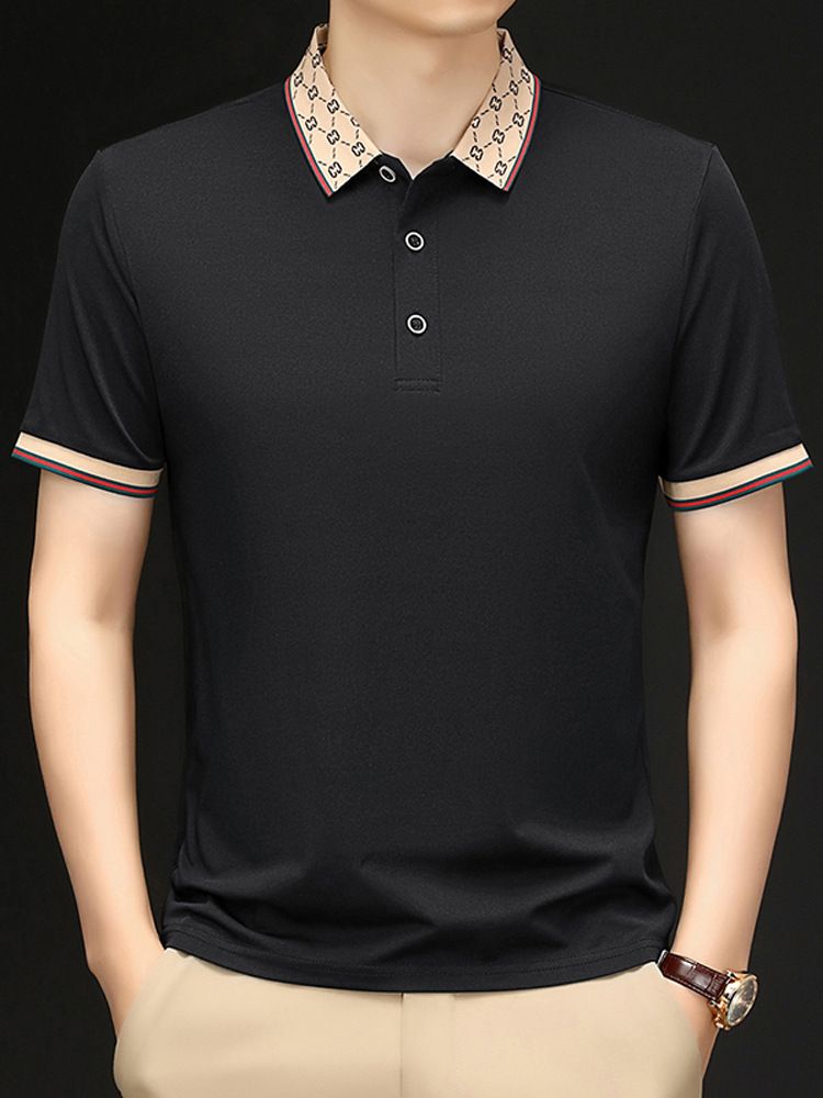 Men's POLO Shirt Ice Silk Short-sleeved Lapel T-shirt High-end T-shirt S-6XL Slim Summer Business Style Casual PoloT-Shirts