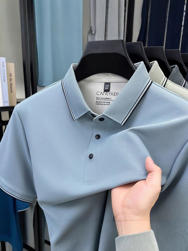 Wholesale Blank  Polo Modern Shirts Custom Your   Yellow and Black Polyester Plain Mens Golf Polo T Shirts