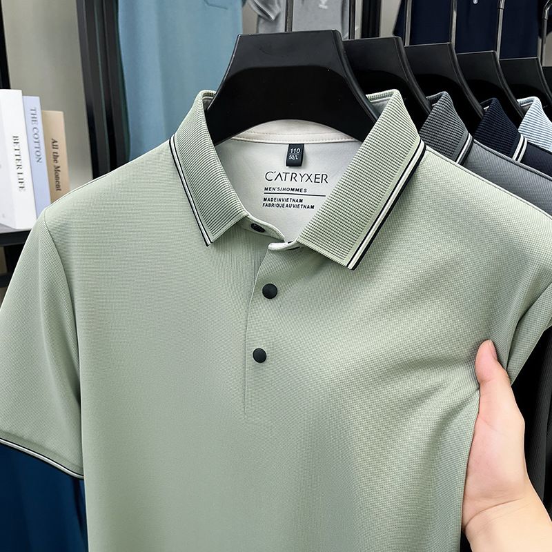 Wholesale Blank  Polo Modern Shirts Custom Your   Yellow and Black Polyester Plain Mens Golf Polo T Shirts