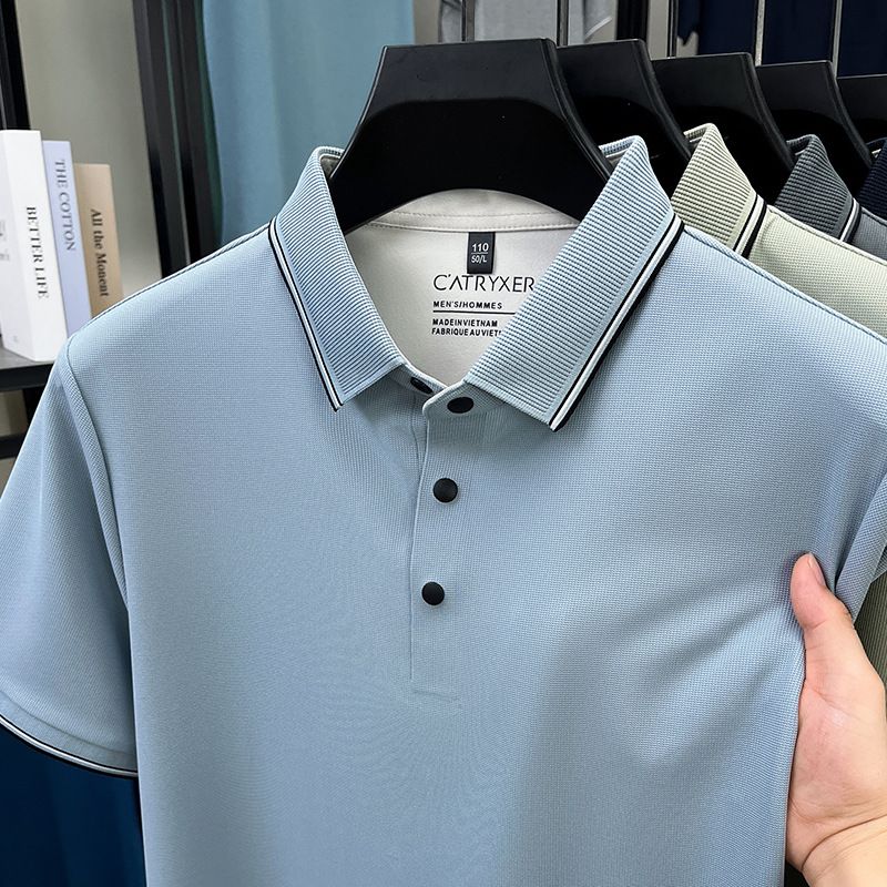 Wholesale Blank  Polo Modern Shirts Custom Your   Yellow and Black Polyester Plain Mens Golf Polo T Shirts